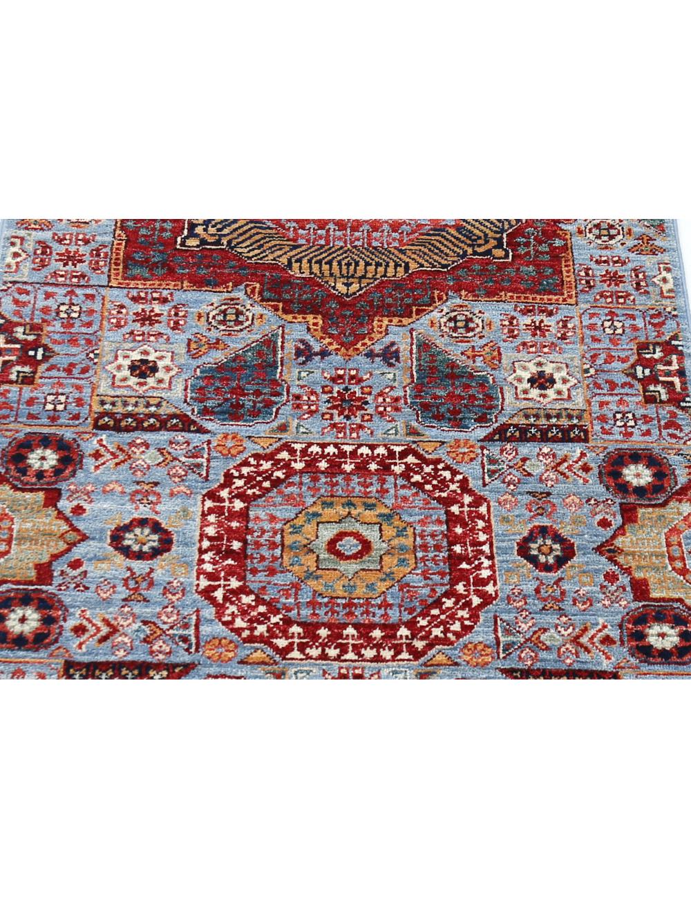 Mamluk 2' 5" X 27' 3" Hand-Knotted Wool Rug 2' 5" X 27' 3" (74 X 831) / Blue / Red