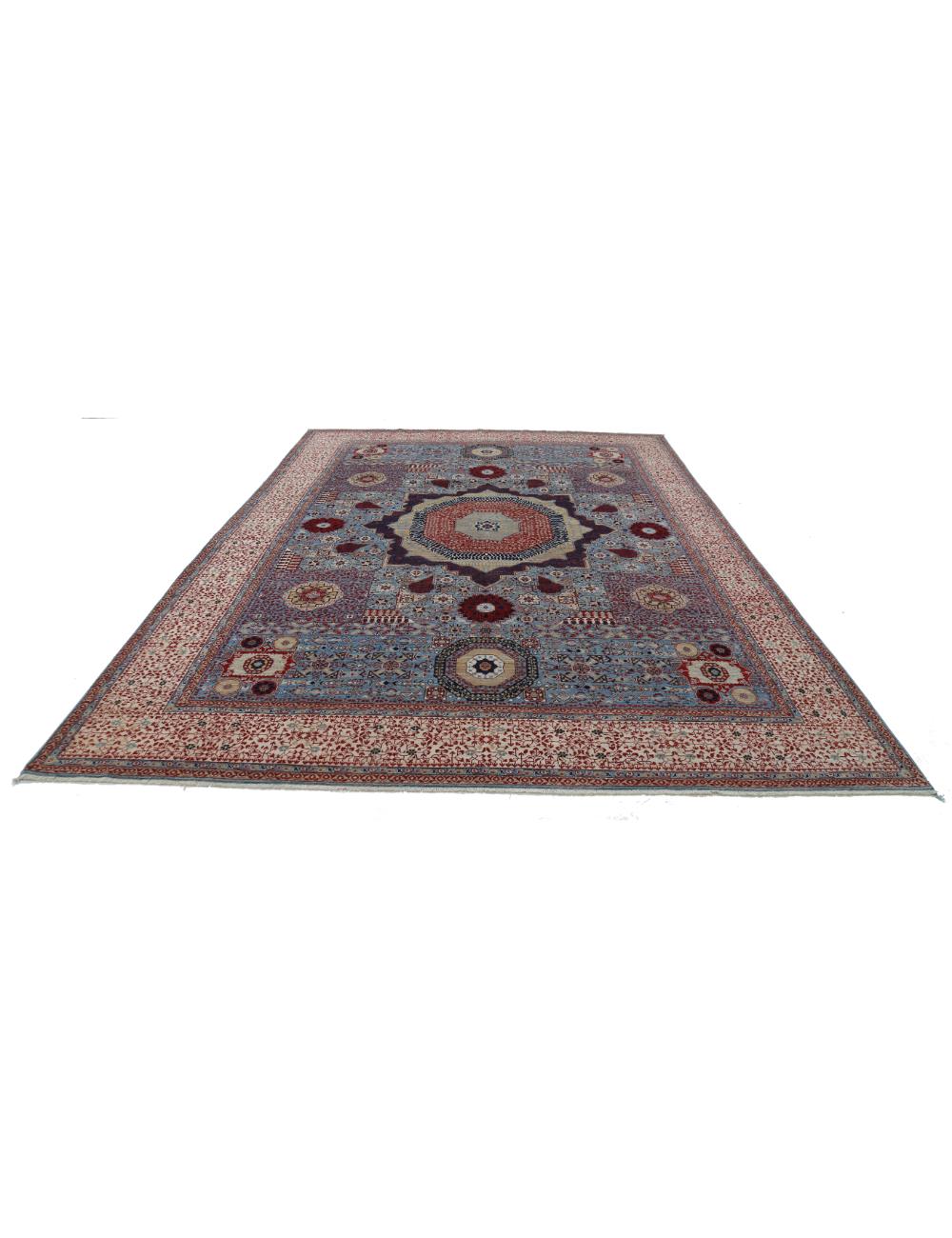 Mamluk 8' 10" X 12' 3" Hand-Knotted Wool Rug 8' 10" X 12' 3" (269 X 373) / Blue / Ivory
