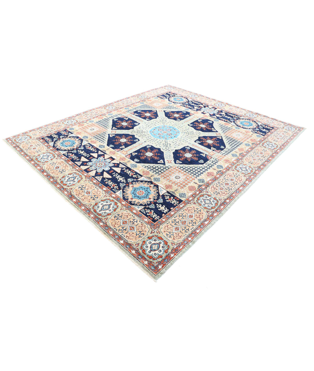 Mamluk 8'0'' X 9'10'' Hand-Knotted Wool Rug 8'0'' x 9'10'' (240 X 295) / Green / Gold