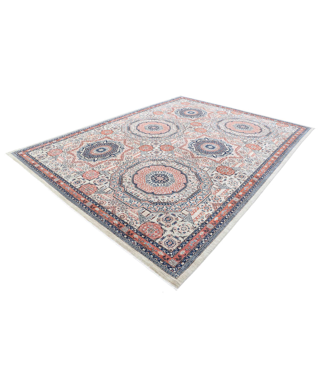 Mamluk 9'1'' X 12'1'' Hand-Knotted Wool Rug 9'1'' x 12'1'' (273 X 363) / Beige / Red