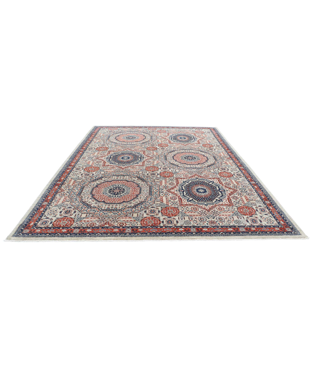 Mamluk 9'1'' X 12'1'' Hand-Knotted Wool Rug 9'1'' x 12'1'' (273 X 363) / Beige / Red