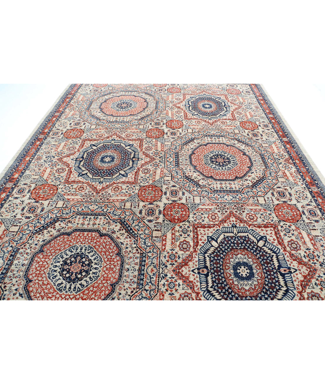 Mamluk 9'1'' X 12'1'' Hand-Knotted Wool Rug 9'1'' x 12'1'' (273 X 363) / Beige / Red