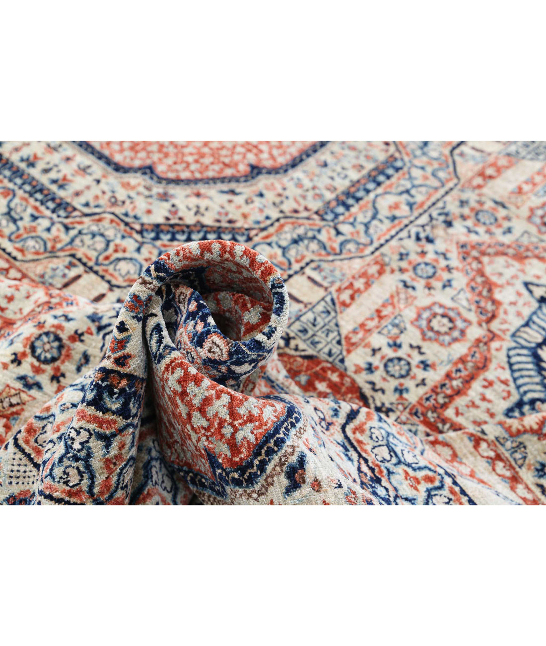 Mamluk 9'1'' X 12'1'' Hand-Knotted Wool Rug 9'1'' x 12'1'' (273 X 363) / Beige / Red