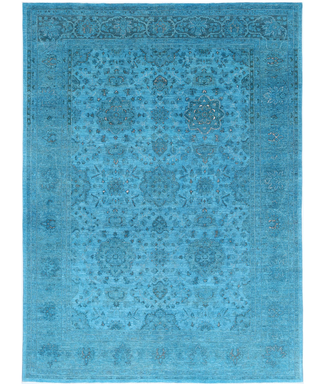 Onyx 8'9'' X 12'1'' Hand-Knotted Wool Rug 8'9'' x 12'1'' (263 X 363) / Teal / Teal