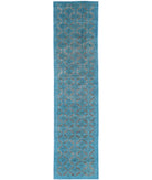 Onyx 3'11'' X 18'7'' Hand-Knotted Wool Rug 3'11'' x 18'7'' (118 X 558) / Teal / Teal