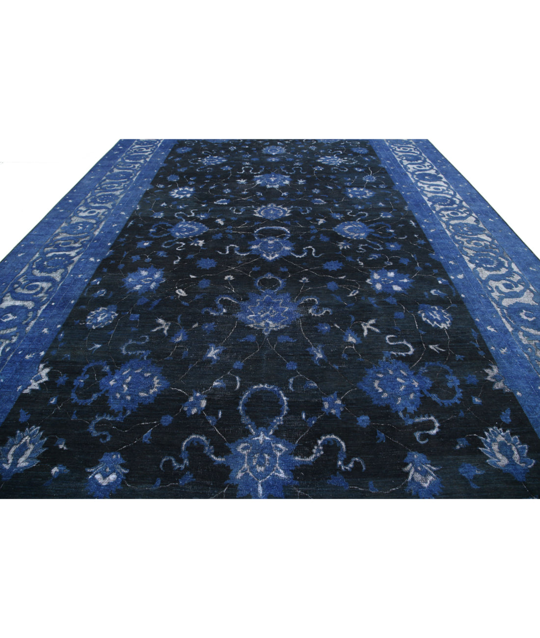 Onyx 11'8'' X 17'2'' Hand-Knotted Wool Rug 11'8'' x 17'2'' (350 X 515) / Blue / Charcoal