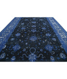 Onyx 11'8'' X 17'2'' Hand-Knotted Wool Rug 11'8'' x 17'2'' (350 X 515) / Blue / Charcoal