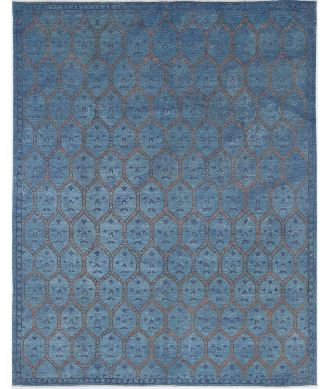 Onyx 10'2'' X 13'0'' Hand-Knotted Wool Rug 10'2'' x 13'0'' (305 X 390) / Blue / Peach