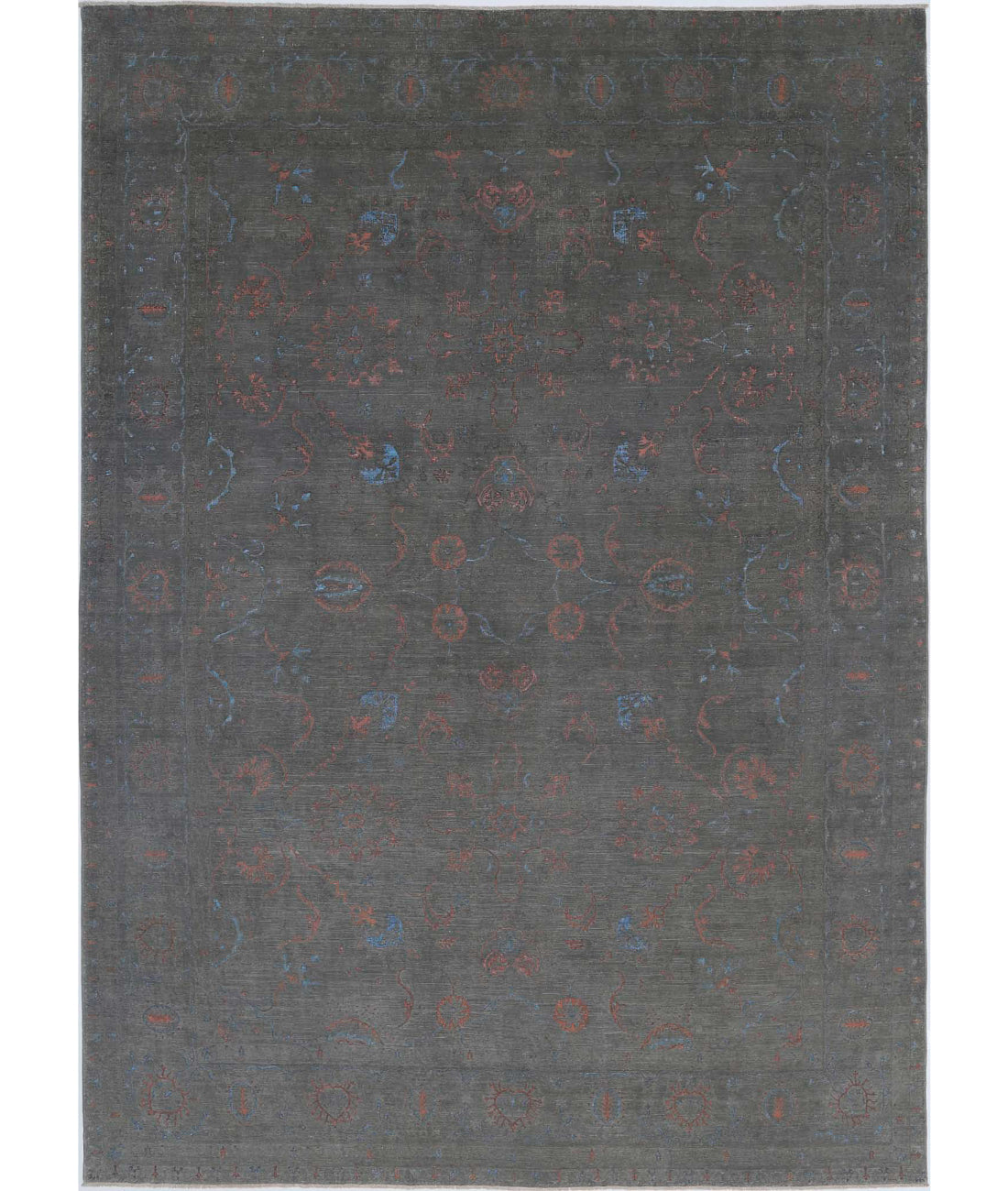 Onyx 9'8'' X 13'9'' Hand-Knotted Wool Rug 9'8'' x 13'9'' (290 X 413) / Grey / Blue