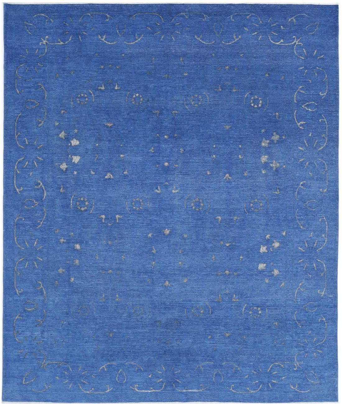 Onyx 8'0'' X 9'7'' Hand-Knotted Wool Rug 8'0'' x 9'7'' (240 X 288) / Blue / Blue