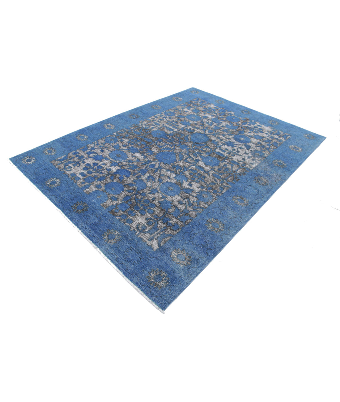 Onyx 6'2'' X 8'6'' Hand-Knotted Wool Rug 6'2'' x 8'6'' (185 X 255) / Blue / Blue