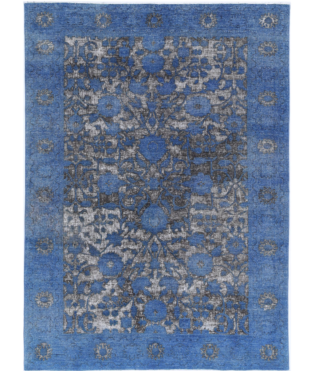 Onyx 6'2'' X 8'6'' Hand-Knotted Wool Rug 6'2'' x 8'6'' (185 X 255) / Blue / Blue