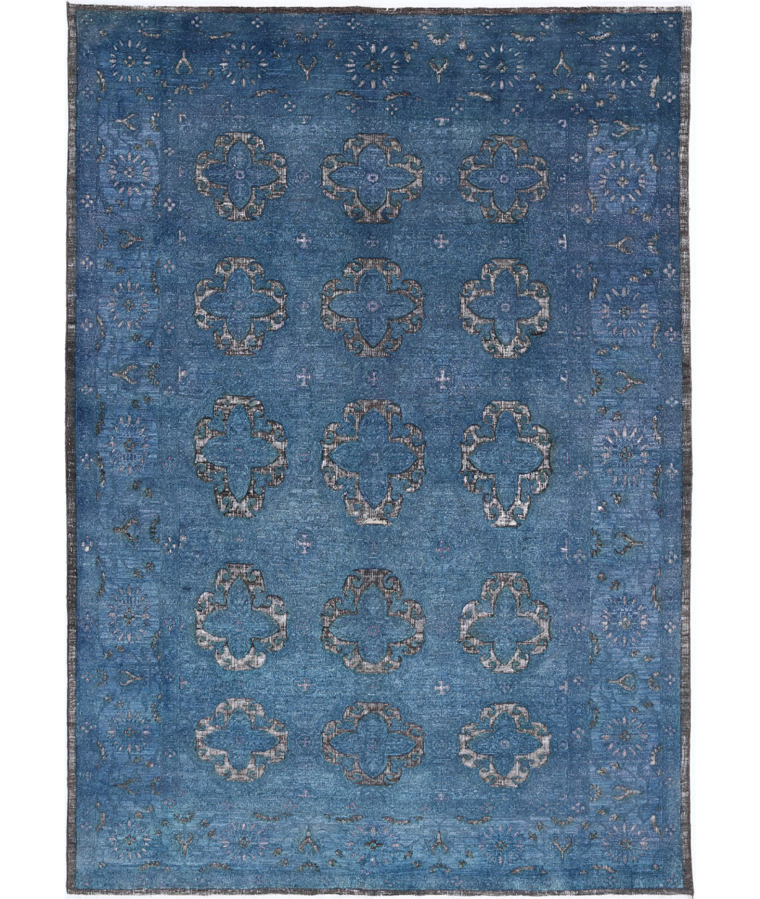 Onyx 6'2'' X 8'8'' Hand-Knotted Wool Rug 6'2'' x 8'8'' (185 X 260) / Blue / Blue