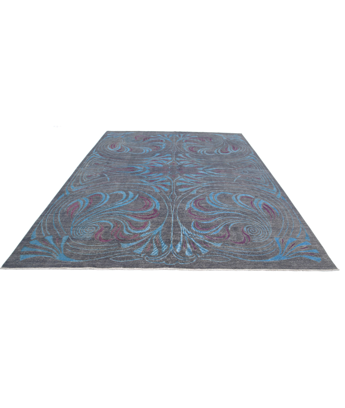 Onyx 8'10'' X 11'6'' Hand-Knotted Wool Rug 8'10'' x 11'6'' (265 X 345) / Grey / Blue