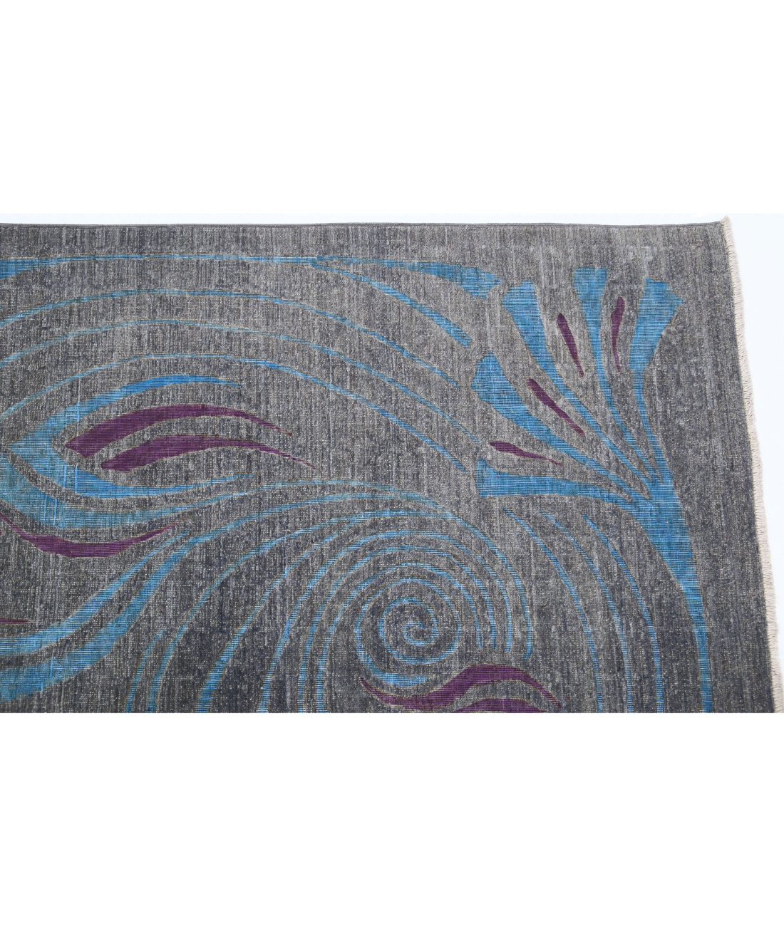 Onyx 8'10'' X 11'6'' Hand-Knotted Wool Rug 8'10'' x 11'6'' (265 X 345) / Grey / Blue