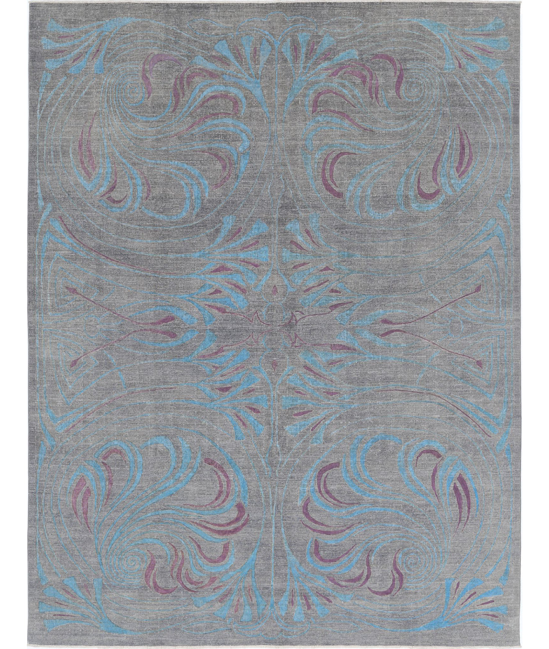 Onyx 8'10'' X 11'6'' Hand-Knotted Wool Rug 8'10'' x 11'6'' (265 X 345) / Grey / Blue