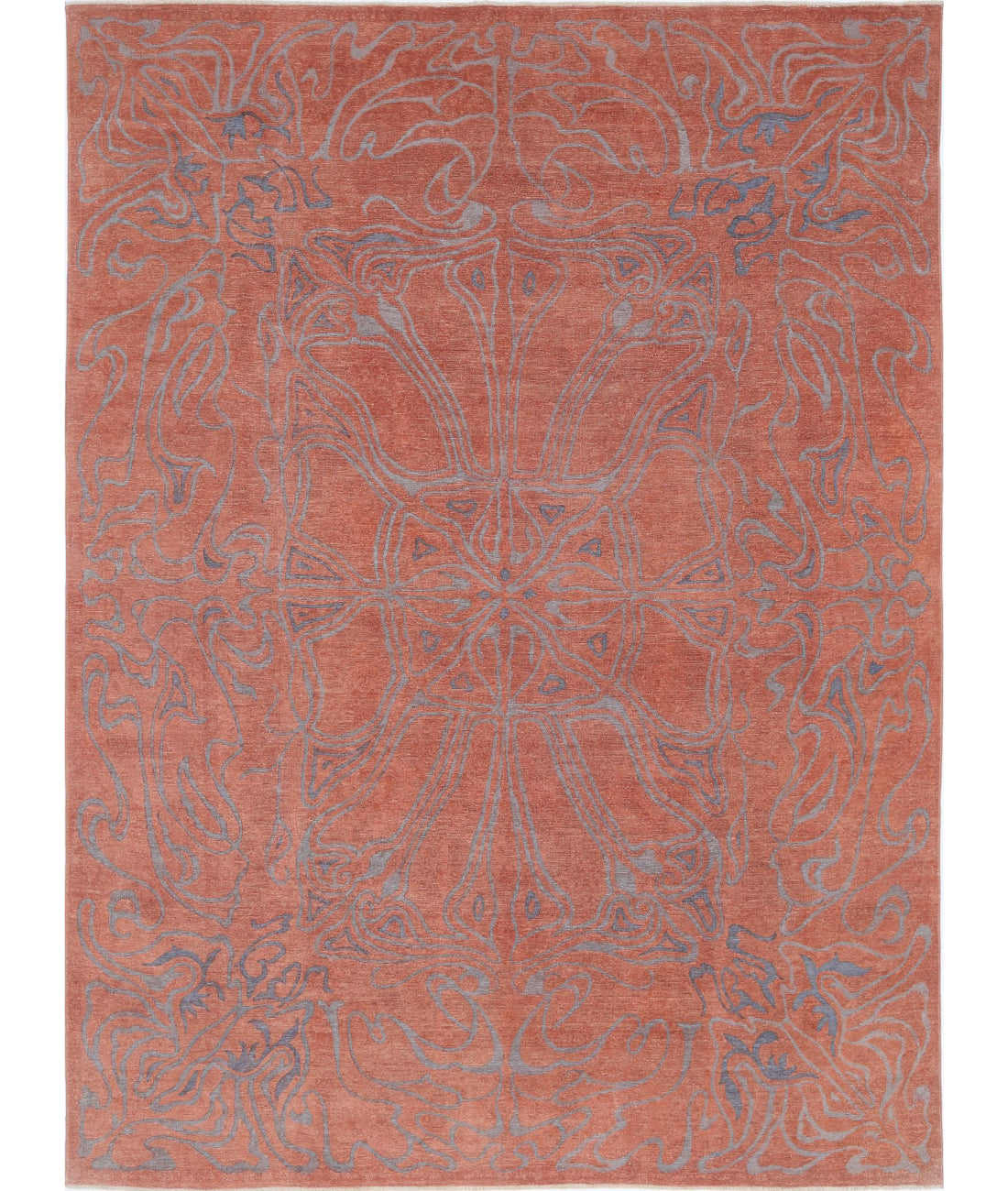 Onyx 8'9'' X 11'10'' Hand-Knotted Wool Rug 8'9'' x 11'10'' (263 X 355) / Pink / Grey