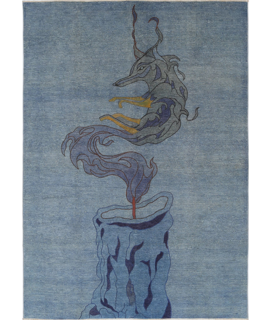 Onyx 6'0'' X 8'8'' Hand-Knotted Wool Rug 6'0'' x 8'8'' (180 X 260) / Blue / Grey