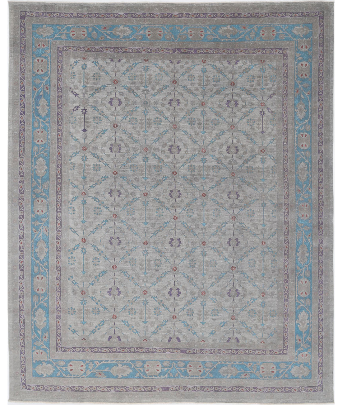Onyx 11'11'' X 14'10'' Hand-Knotted Wool Rug 11'11'' x 14'10'' (358 X 445) / Grey / Blue