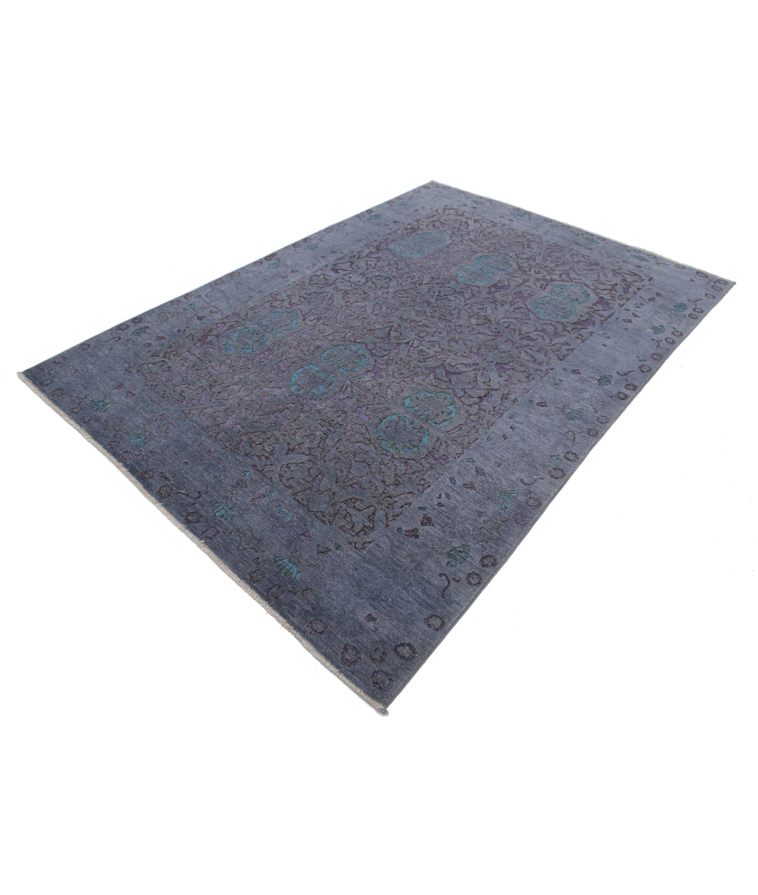 Onyx 5'10'' X 8'5'' Hand-Knotted Wool Rug 5'10'' x 8'5'' (175 X 253) / Grey / Purple