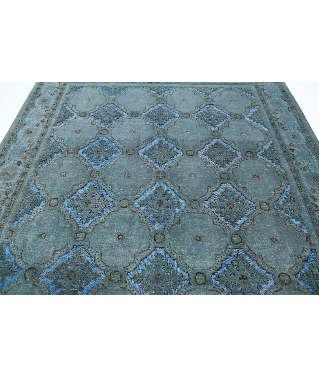 Onyx 7'11'' X 9'7'' Hand-Knotted Wool Rug 7'11'' x 9'7'' (238 X 288) / Grey / Blue
