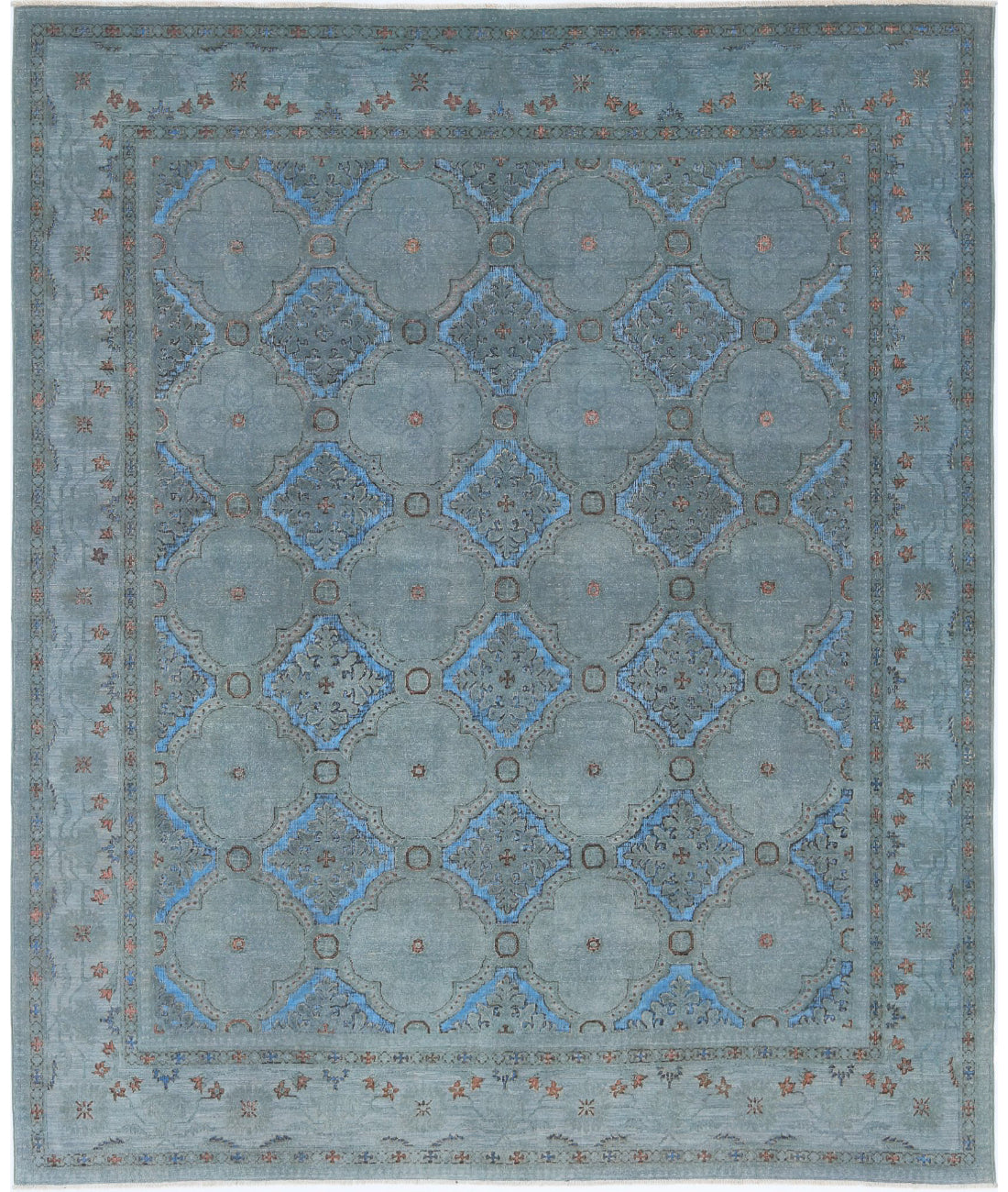 Onyx 7'11'' X 9'7'' Hand-Knotted Wool Rug 7'11'' x 9'7'' (238 X 288) / Grey / Blue