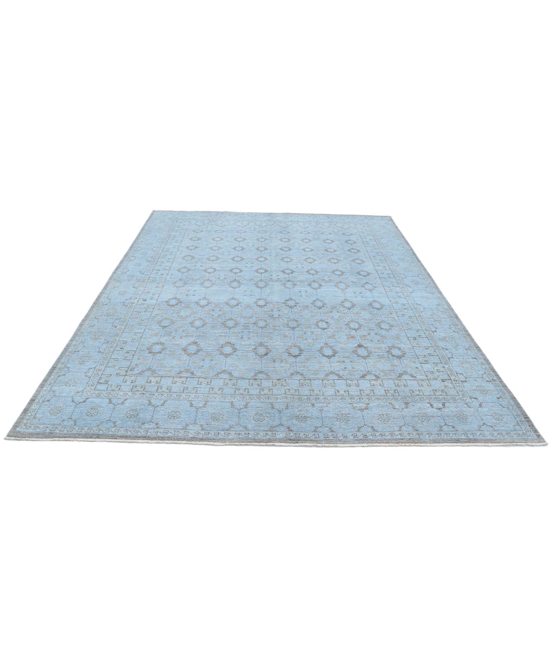 Overdye 7'9'' X 9'9'' Hand-Knotted Wool Rug 7'9'' x 9'9'' (233 X 293) / Teal / N/A