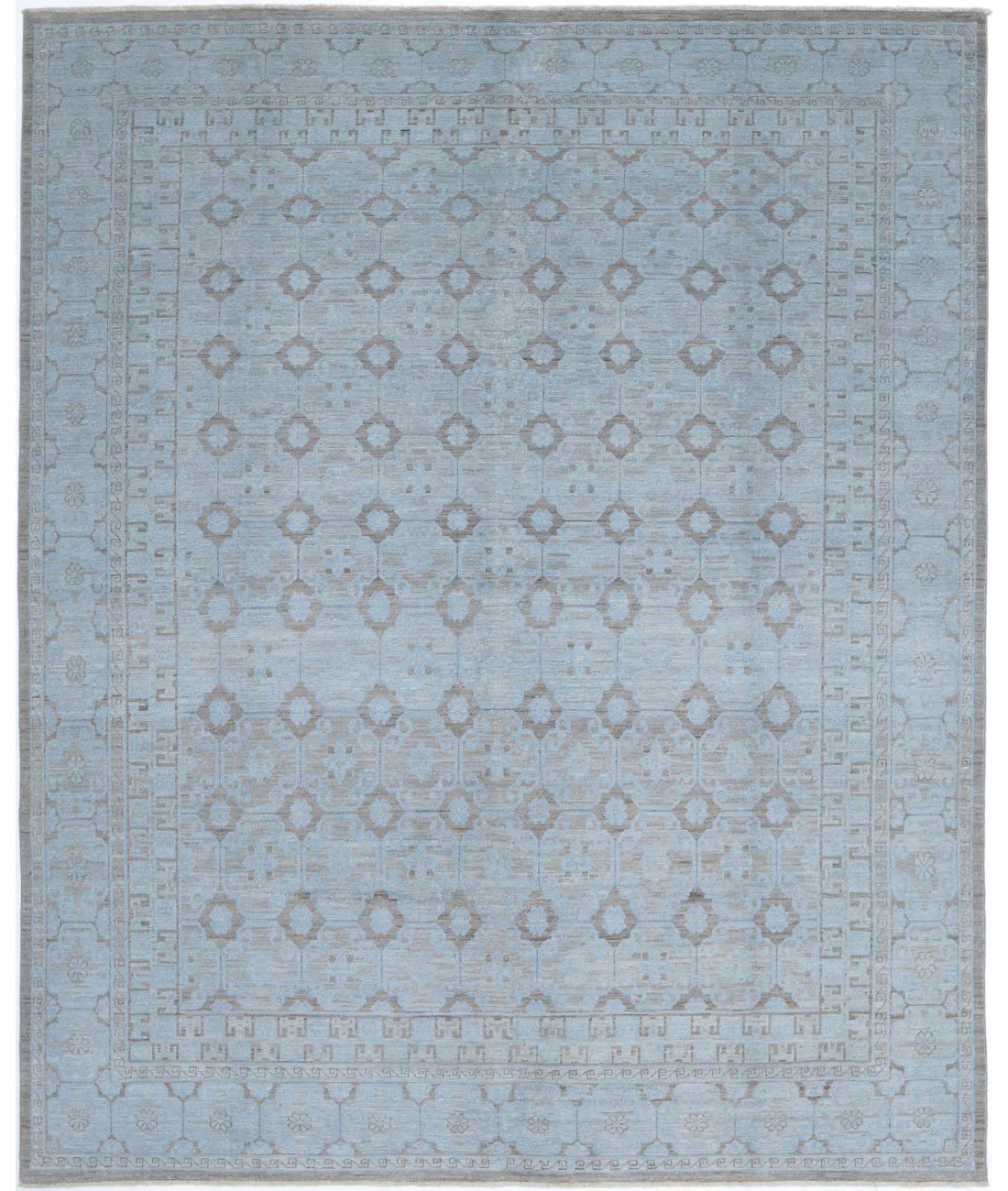 Overdye 7'9'' X 9'9'' Hand-Knotted Wool Rug 7'9'' x 9'9'' (233 X 293) / Teal / N/A