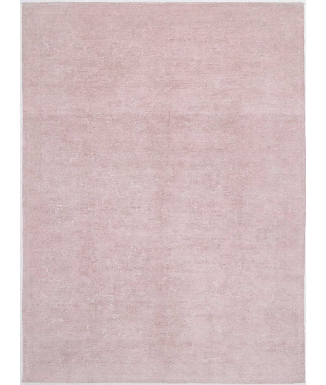 Overdye 9'11'' X 13'6'' Hand-Knotted Wool Rug 9'11'' x 13'6'' (298 X 405) / Pink / Pink