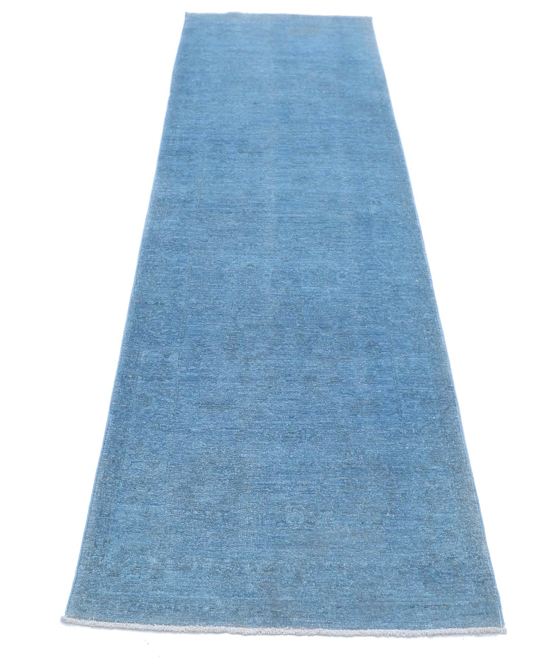 Overdye 2'6'' X 8'2'' Hand-Knotted Wool Rug 2'6'' x 8'2'' (75 X 245) / Blue / N/A