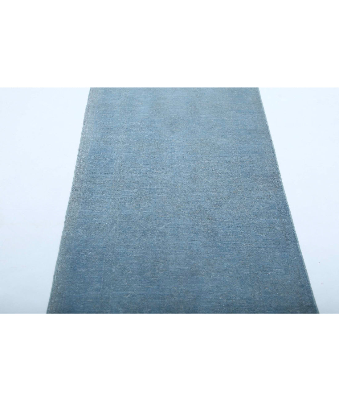 Overdye 2'5'' X 6'7'' Hand-Knotted Wool Rug 2'5'' x 6'7'' (73 X 198) / Teal / Teal