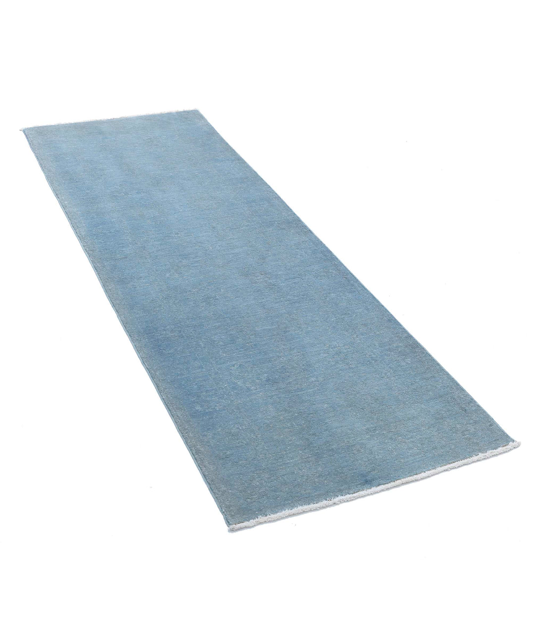 Overdye 2'5'' X 6'7'' Hand-Knotted Wool Rug 2'5'' x 6'7'' (73 X 198) / Teal / Teal