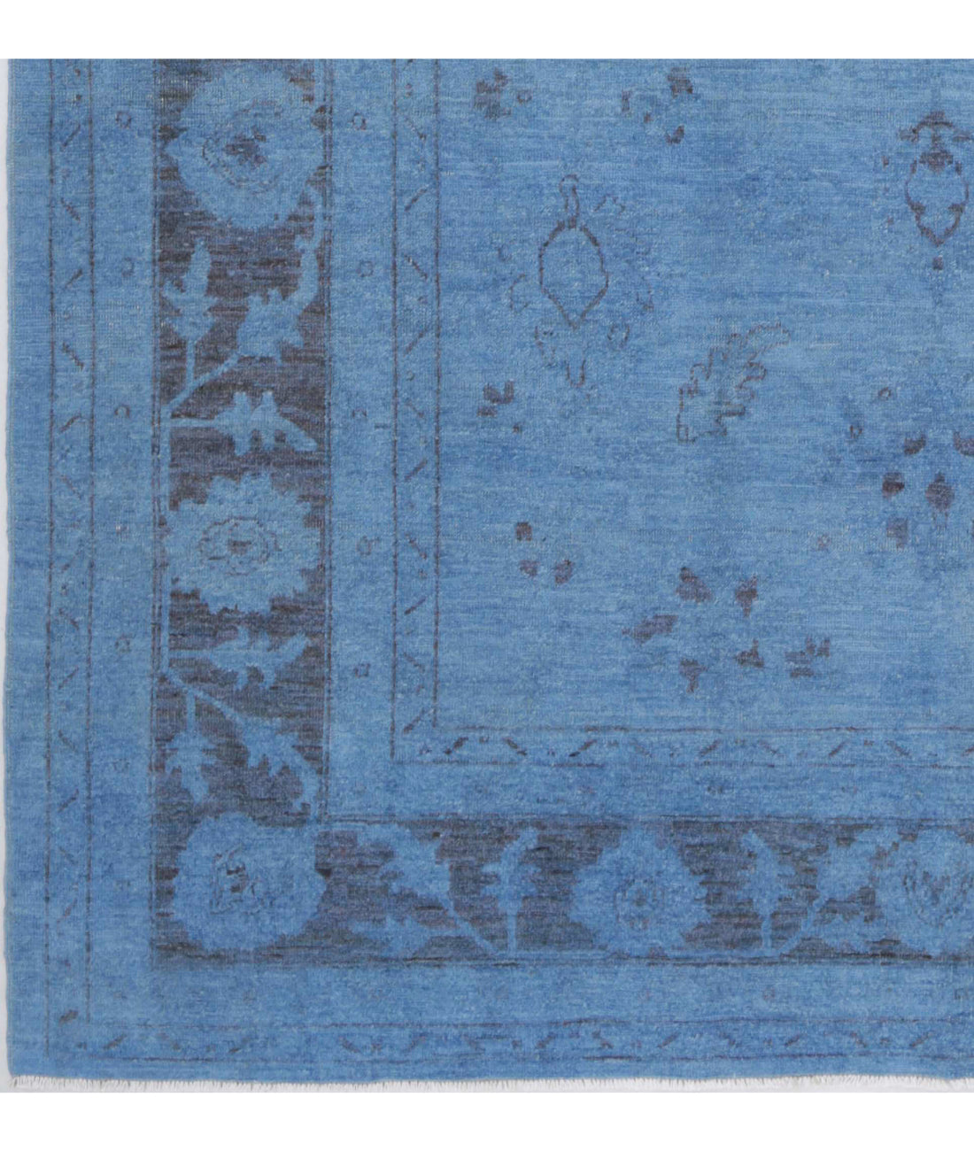 Overdye 7'9'' X 9'7'' Hand-Knotted Wool Rug 7'9'' x 9'7'' (233 X 288) / Blue / N/A