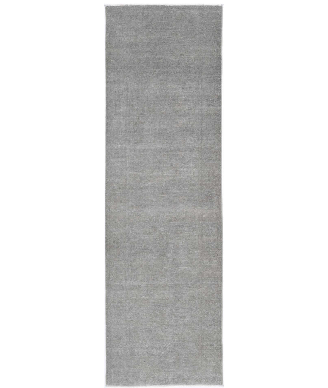 Overdye 2'8'' X 9'3'' Hand-Knotted Wool Rug 2'8'' x 9'3'' (80 X 278) / Grey / Grey