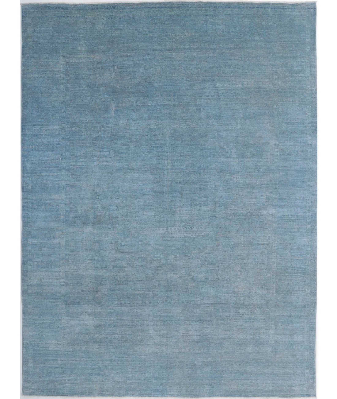 Overdye 8'1'' X 11'1'' Hand-Knotted Wool Rug 8'1'' x 11'1'' (243 X 333) / Blue / Blue