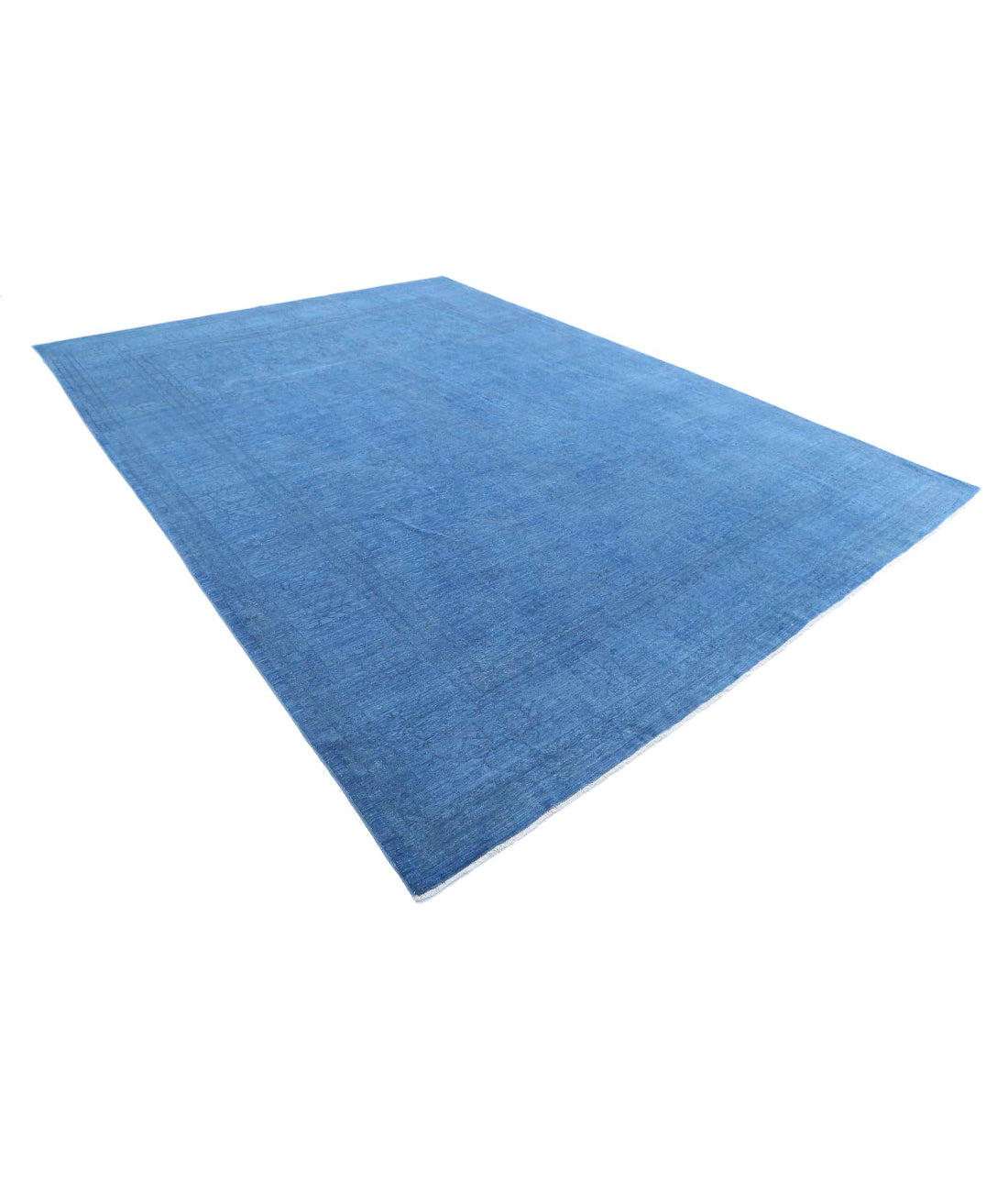 Overdye 9'8'' X 13'7'' Hand-Knotted Wool Rug 9'8'' x 13'7'' (290 X 408) / Blue / Blue