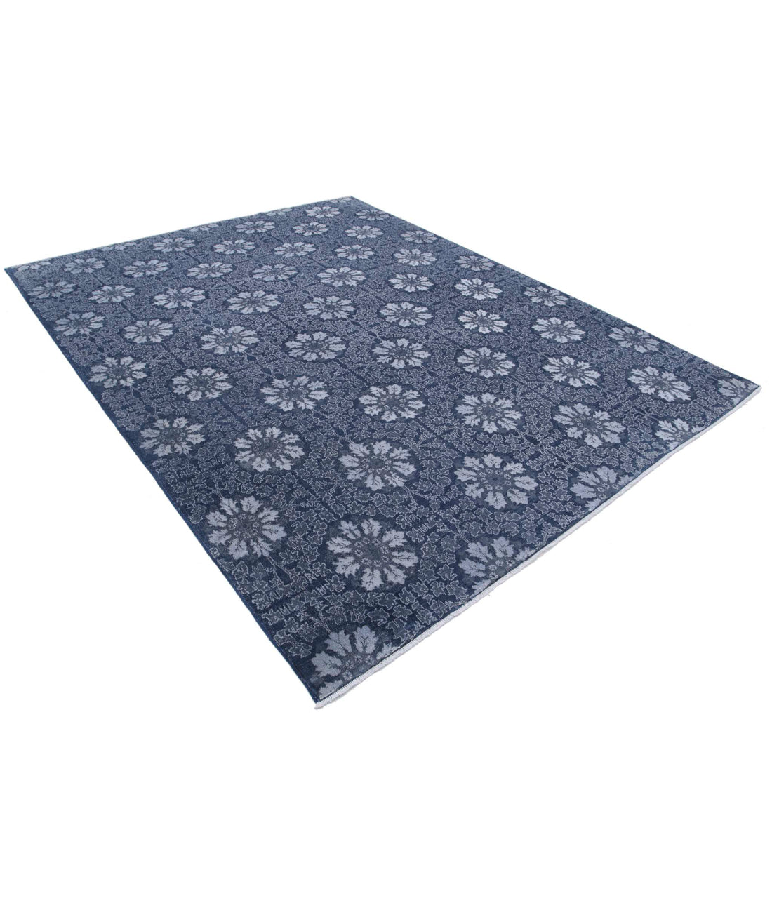 Artemix 7'9'' X 9'11'' Hand-Knotted Wool-Cotton Rug 7'9'' x 9'11'' (233 X 298) / Blue / Grey