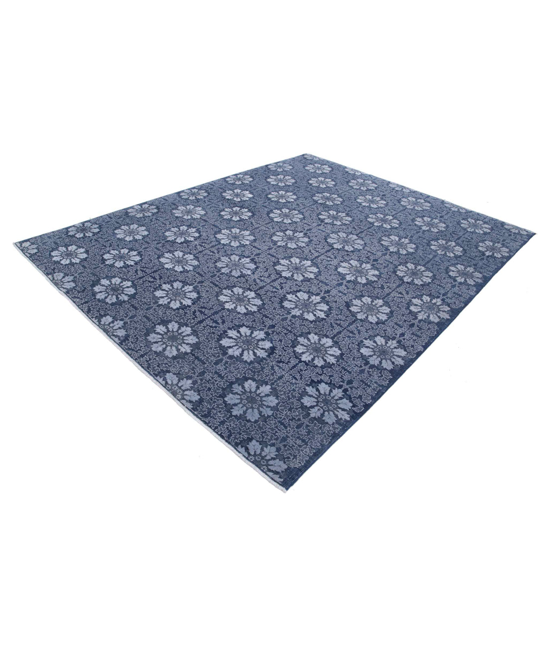 Artemix 7'9'' X 9'11'' Hand-Knotted Wool-Cotton Rug 7'9'' x 9'11'' (233 X 298) / Blue / Grey