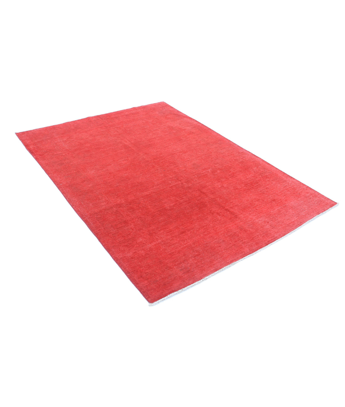 Overdye 4'8'' X 6'6'' Hand-Knotted Wool Rug 4'8'' x 6'6'' (140 X 195) / Red / N/A