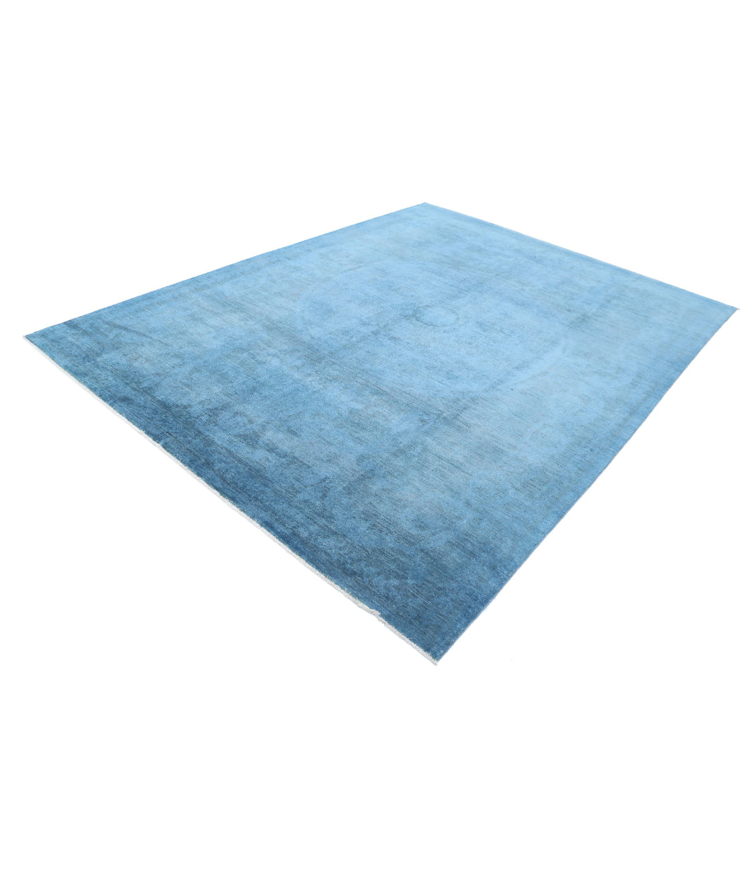 Overdye 7'8'' X 10'1'' Hand-Knotted Wool Rug 7'8'' x 10'1'' (230 X 303) / Blue / Charcoal