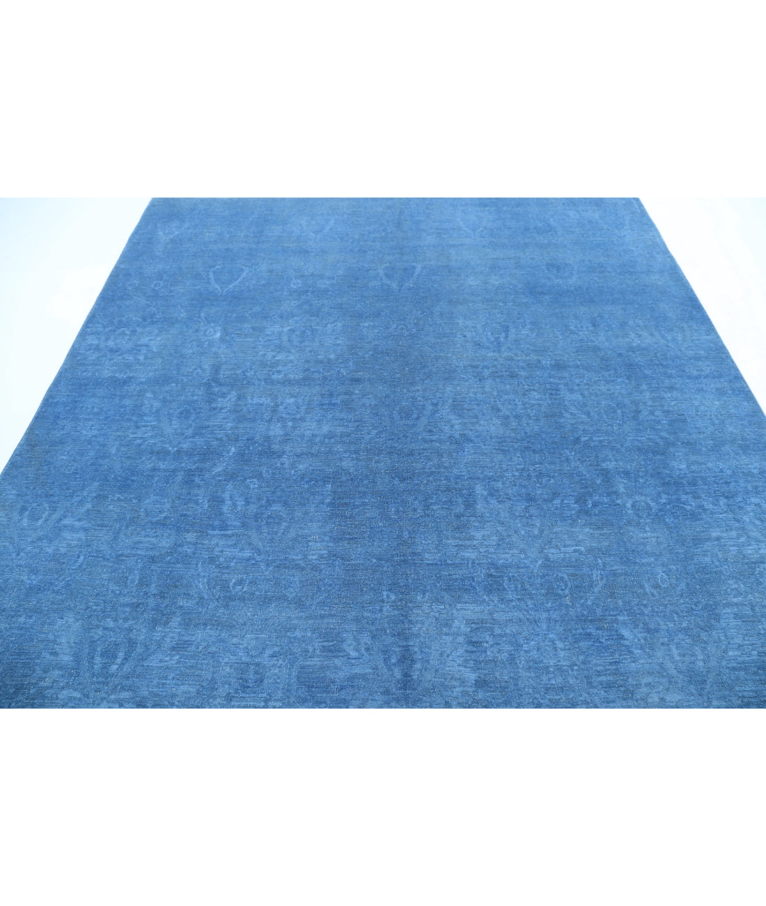 Overdye 7'8'' X 7'4'' Hand-Knotted Wool Rug 7'8'' x 7'4'' (230 X 220) / Blue / Blue