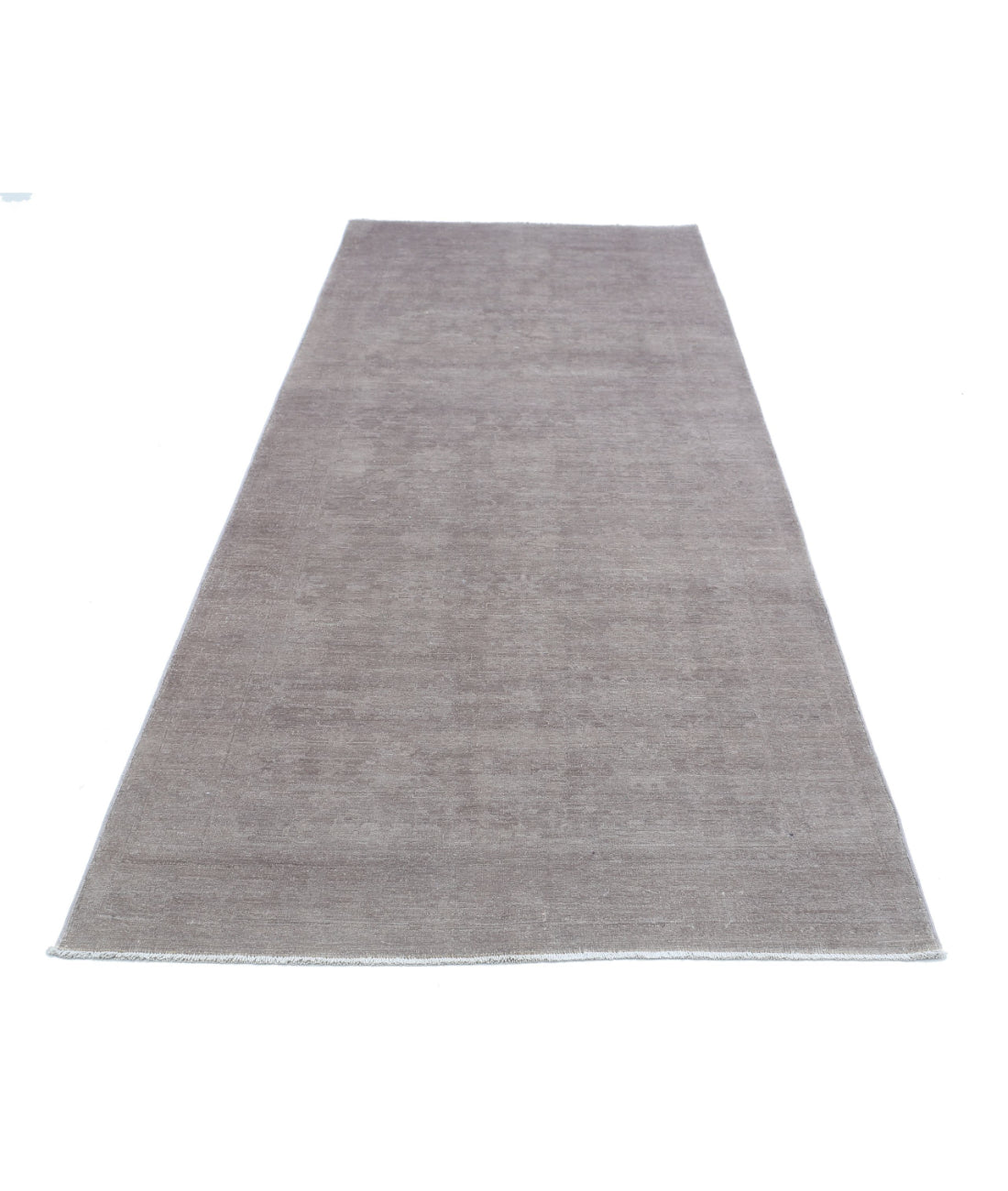 Overdye 4'0'' X 10'10'' Hand-Knotted Wool Rug 4'0'' x 10'10'' (120 X 325) / Grey / Grey