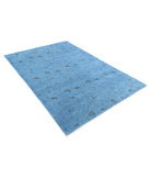 Overdye 5'0'' X 7'3'' Hand-Knotted Wool Rug 5'0'' x 7'3'' (150 X 218) / Blue / Blue