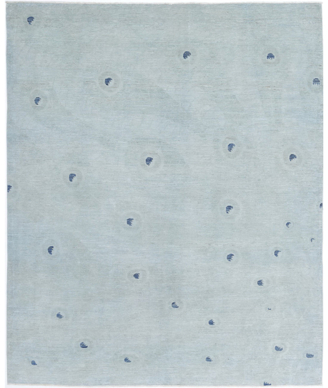 Overdye 7'10'' X 9'10'' Hand-Knotted Wool Rug 7'10'' x 9'10'' (235 X 295) / Green / Blue