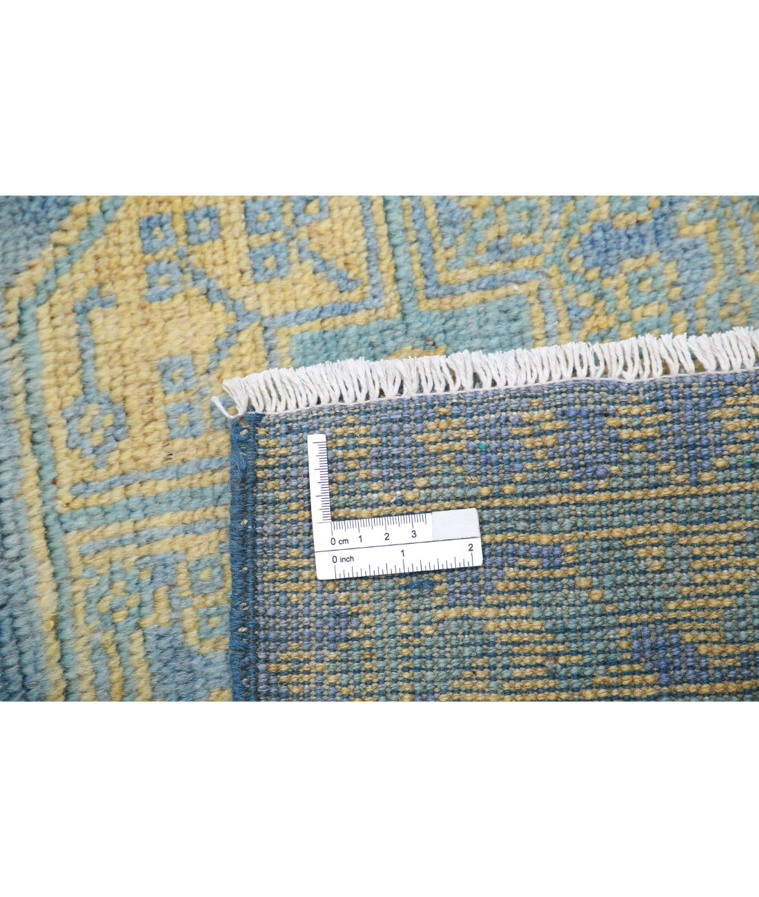 Revival 3'5'' X 4'8'' Hand-Knotted Wool Rug 3'5'' x 4'8'' (103 X 140) / Blue / Gold