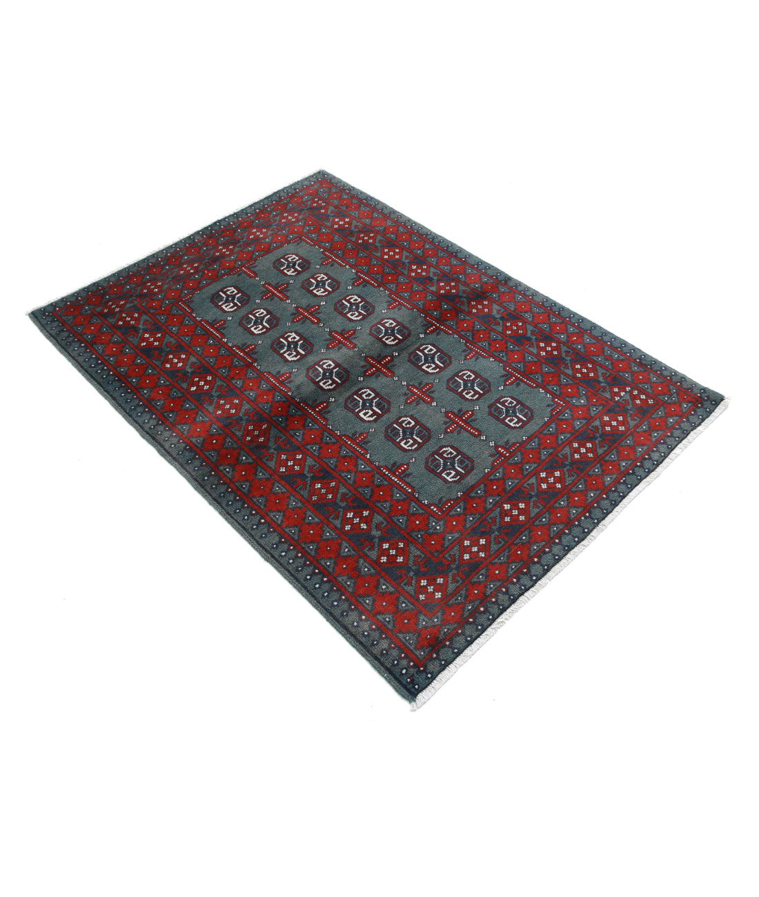 Revival 3'6'' X 4'9'' Hand-Knotted Wool Rug 3'6'' x 4'9'' (105 X 143) / Green / Red