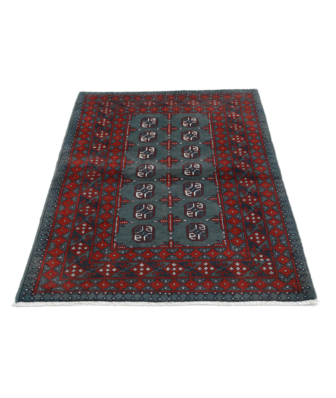 Revival 3'6'' X 4'9'' Hand-Knotted Wool Rug 3'6'' x 4'9'' (105 X 143) / Green / Red