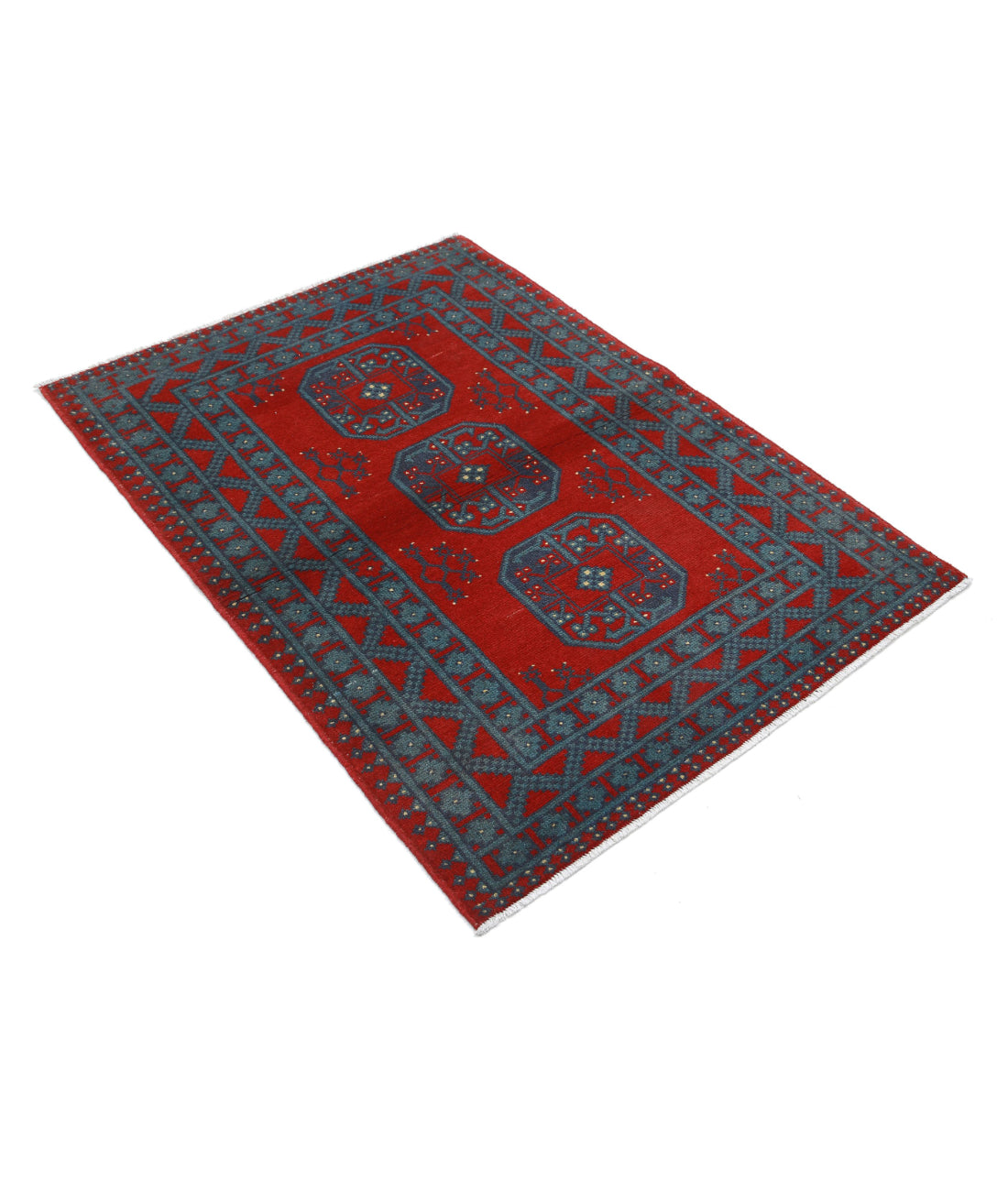 Revival 3'6'' X 4'9'' Hand-Knotted Wool Rug 3'6'' x 4'9'' (105 X 143) / Red / Green