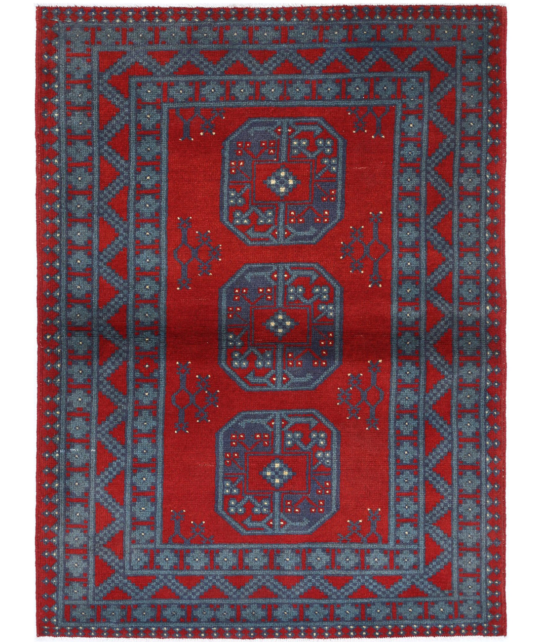 Revival 3'6'' X 4'9'' Hand-Knotted Wool Rug 3'6'' x 4'9'' (105 X 143) / Red / Green