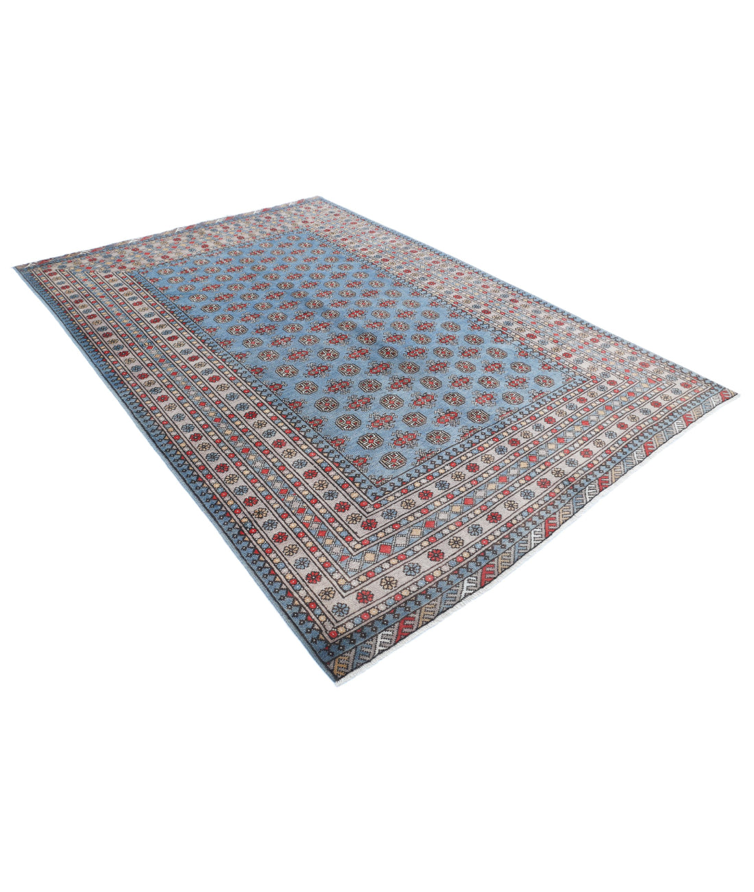 Revival 6'8'' X 9'7'' Hand-Knotted Wool Rug 6'8'' x 9'7'' (200 X 288) / Blue / Taupe